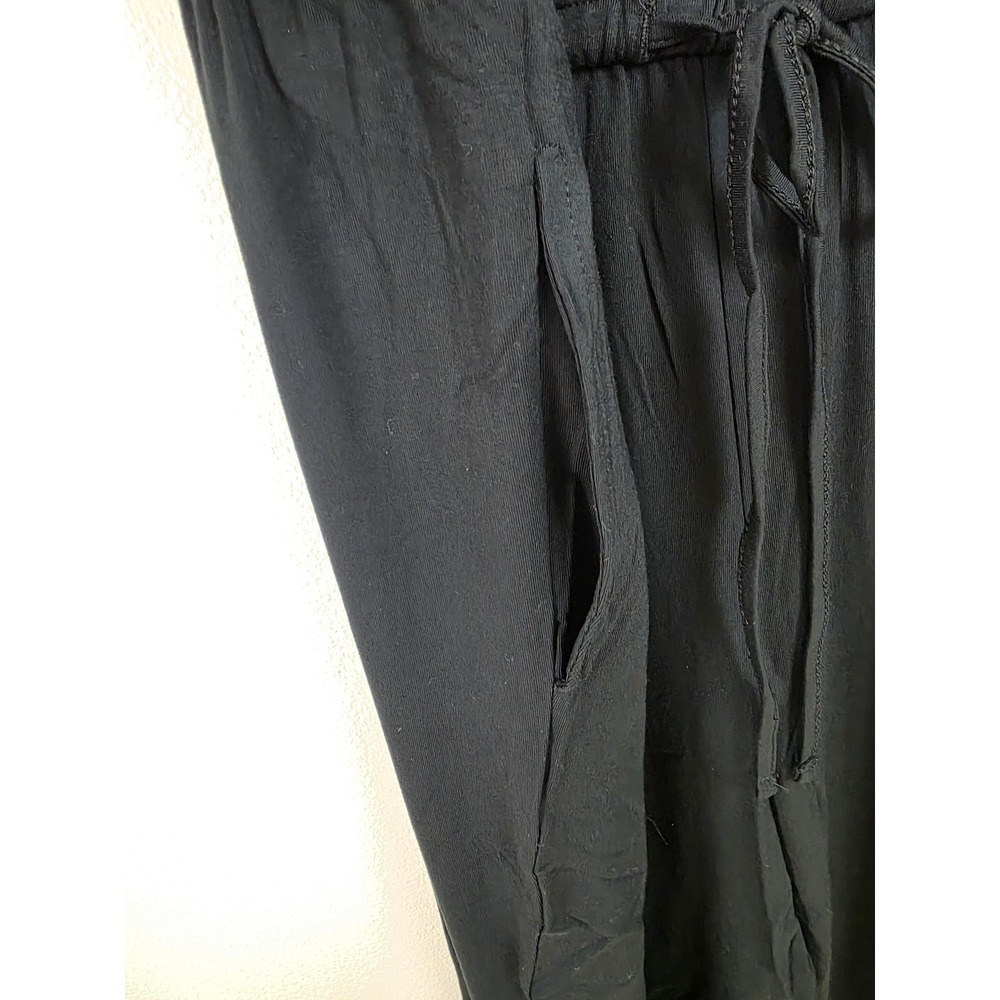 Skinnygirl Jumpsuit Womens XL Miranda Black Pockets Tie Waist Stretch Lounge - Picture 4 of 16